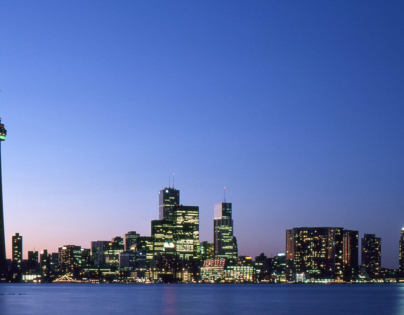Toronto Skyline at Twilight Toronto, Ontario, Canada About 1986